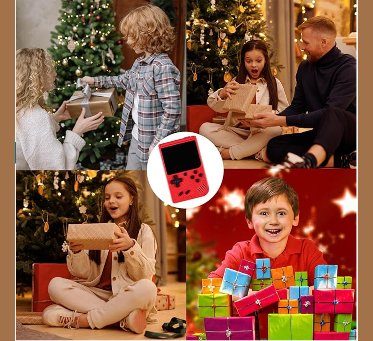 Handheld Game Console, Portable Retro Game Console with 400 Classical FC Games, 1020mAh Rechargeable Battery Support for Connecting TV and Two Players, Birthday Gift Toy