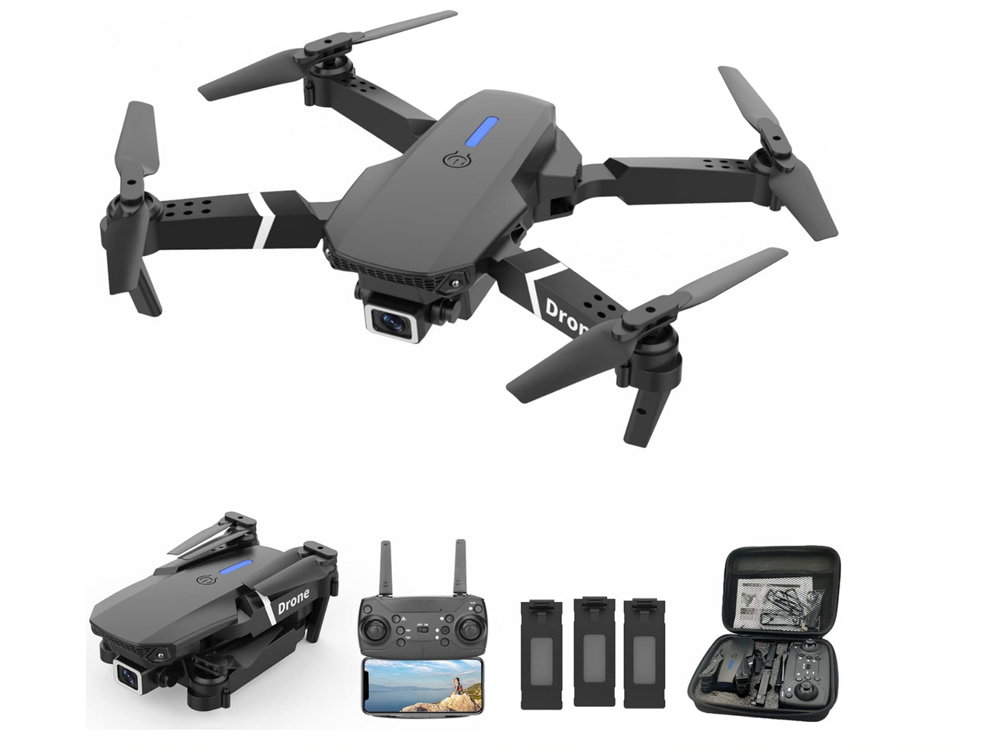 Drone with Camera Foldable Mini Drone for Kids Boys Beginners Toys Drone Gestures Selfie One Key Start 360° Flips
