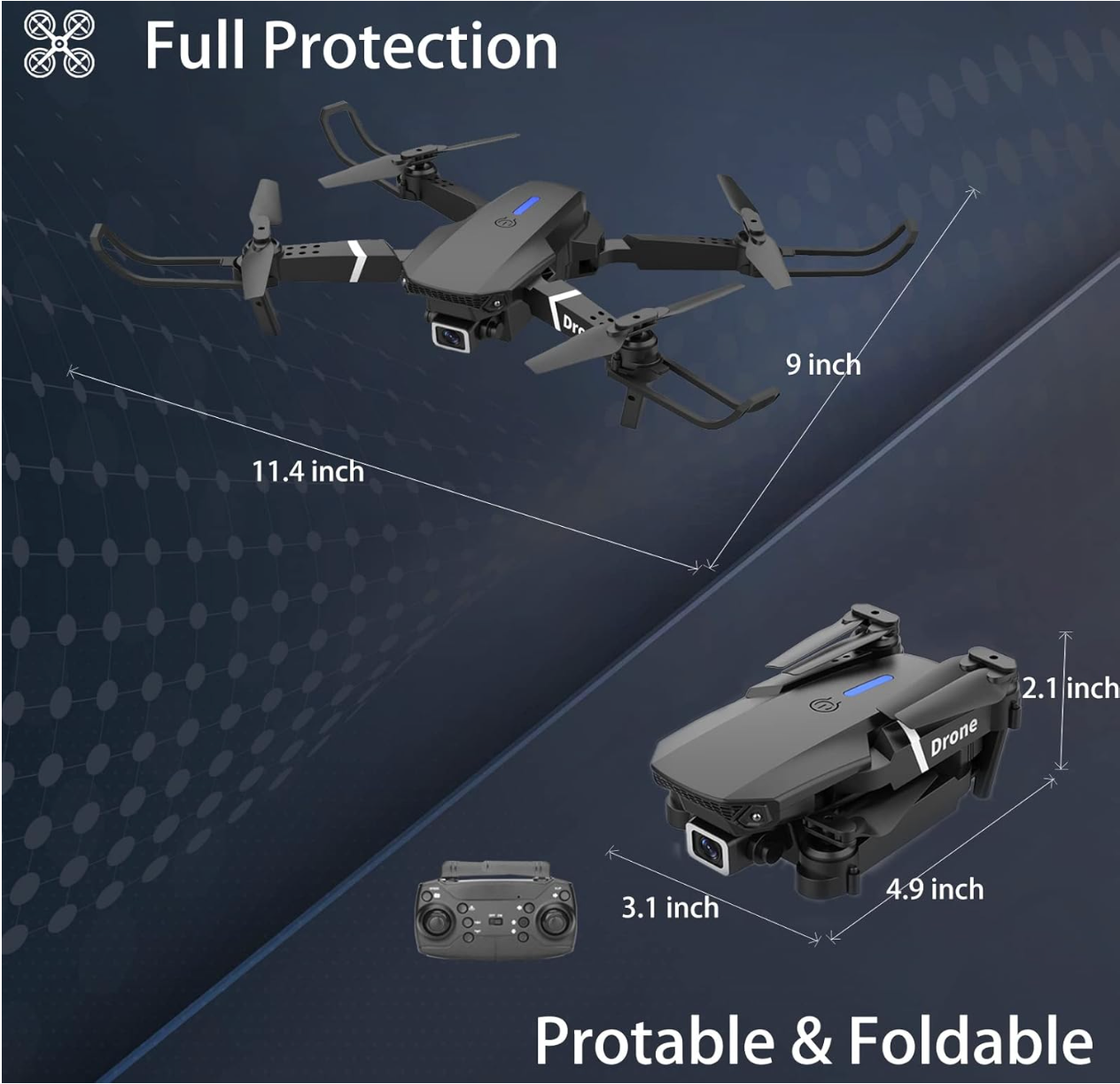 Drone with Camera Foldable Mini Drone for Kids Boys Beginners Toys Drone Gestures Selfie One Key Start 360° Flips