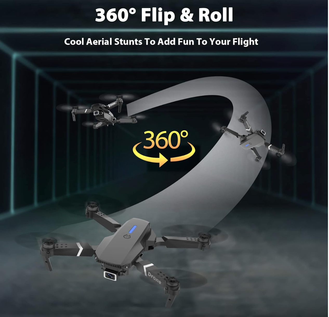 Drone with Camera Foldable Mini Drone for Kids Boys Beginners Toys Drone Gestures Selfie One Key Start 360° Flips